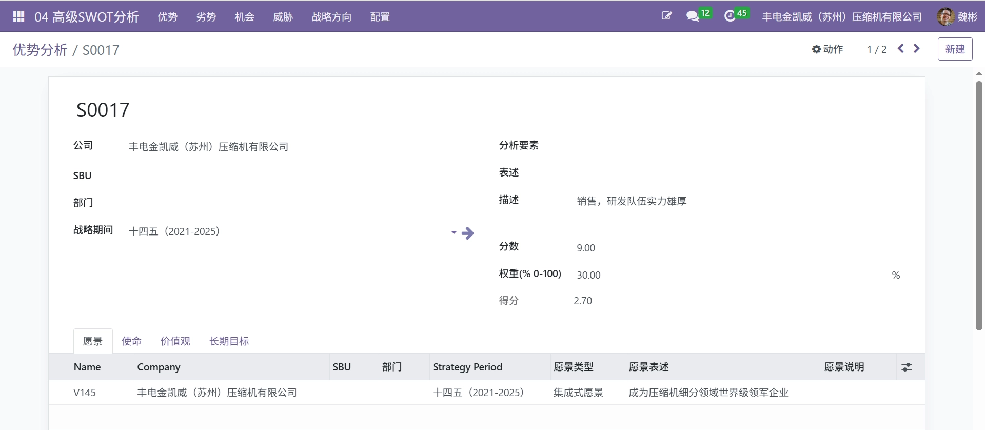 战略管理软件V1.3-案例详情2